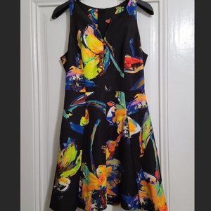 Milly, Floral Pop Art Black Racerback Mini, Size 4, Multicolor